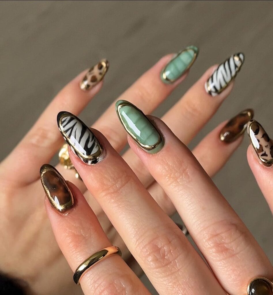 Ongles motif animal