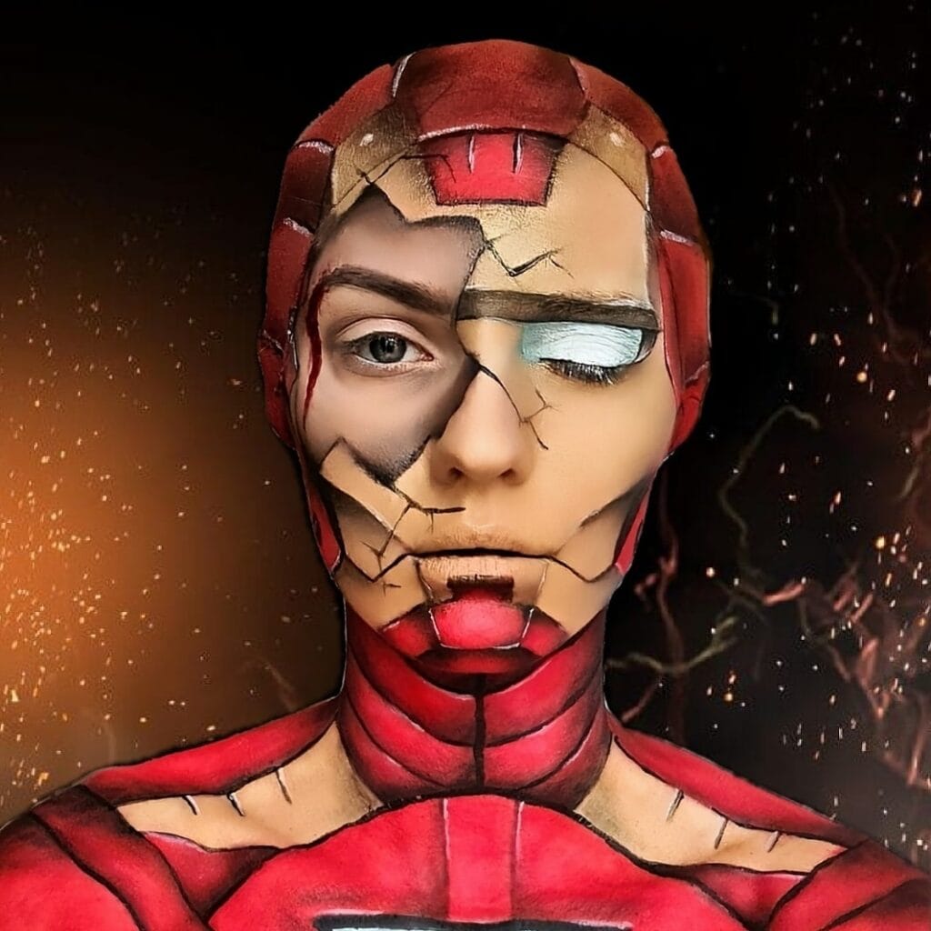 Maquillage artistique Iron man